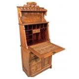 Victorian Renaissance Revival Walnut Secretary