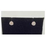 14k white gold & diamond earrings. Total weight