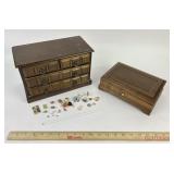 Switzerland Reuge Music Box, Bowling Pins, Hat pin