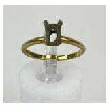 14K DQCZ Marked ring with empty setting, no stone