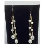 14k gold & pearl earrings. Total weight 3.53