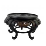 Old Chinese carved wood stand for vase, bowl or