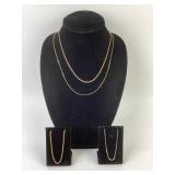 (4) sterling necklaces total weight 21.69 grams