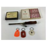 Playing Cards, Keychains, Hair Curling Iron