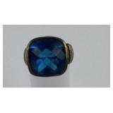 Sterling & blue stone rings size 7.5. Total