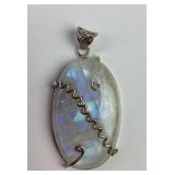 Rainbow moonstone & Sterling pendant. Total