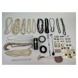 Costume Jewelry: Pearl-like Necklaces, Clip-on Ear