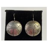 Native American Navajo sterling earrings signed