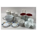 Corelle Bowls, Plates, Mixing Bowl, Canisters