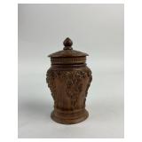 Antique Indonesian carved mahogany tobacco jar
