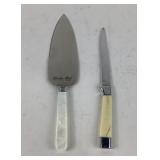 Sheffield Stainless Steel Server; Steak Knife