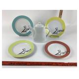 Rosanna Plates With Chef Motif, Modern Gourmet Cof