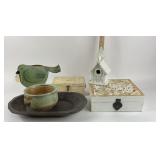 Decorative Boxes, Metal Bird, Dough Bowl Tray