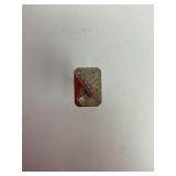 14k white gold single cufflink with diamond.