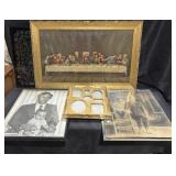 Framed Last supper, family photos, frames