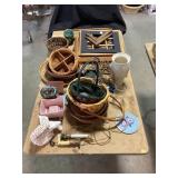 Wicker Baskets, Ceramics, Frames, FTD Vase, Butter