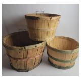 Wooden vegetable Baskets with Metal Handles
