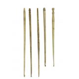 Antique carved crochet hooks 19th century