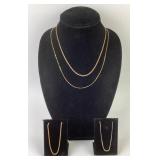(4) sterling necklaces total weight 21.69 grams