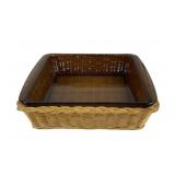 Pyrex Amber Glass Baking Dish with Basket