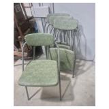 Folding Chairs 4 Green Vinyl
