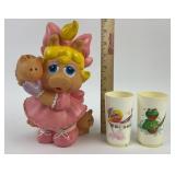 Vintage Muppets Lot: 1989 Miss Piggy coin bank,