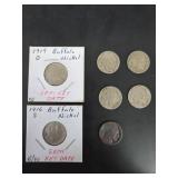 (5) no date, 1916, 1919 Buffalo Nickels