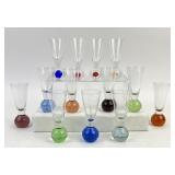 Bubbled glass shot glasses