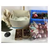 Christmas Decorations, Ornaments, Pinecones, White