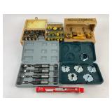 Router Bit sets, hollow chisel drill bits