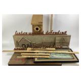 Wood Decor, Train Art, Advertising Rulers