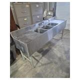 Eagle 3 Bay Commercial SS Sink (19 in. X 72 in. X