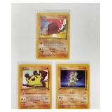 3 Pokemon First Edition Trading Cards