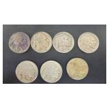 Buffalo Nickels 1929, 1935, (2) 1936, 1937, (2) no