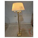 Floor Lamp With Brass Tone Base & 4 Bulbs - Works