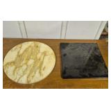 Round Marble Trivet & Square Marble Pastry Board