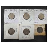 1917, (2) 1924, 1935, (2) 1936 Buffalo Nickels