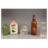 Skull, milk Bottles, Glamorene, Anchor Hocking