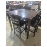 Wood High Top Square Table & 4 Chairs 42 in.