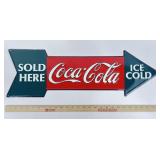 27"x9" Ice Cold Coca-Cola Arrow Sign
