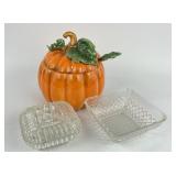 Pumpkin Serving Bowl, Pattern Glass Dishes