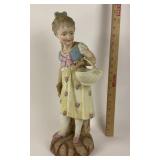 Bisque Porcelain Figurine of Girl with Basket
