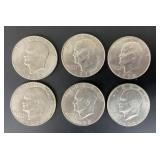 (6) Eisenhower Dollar Coins 1972
