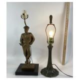 Table Lamps, Male Golfer Design and Ornate Metal B