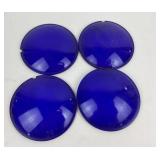 Colbalt Blue Glass Ribbed Light Covers