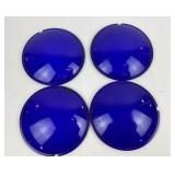 Cobalt Blue Glass Ribbed Light Covers