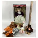 Victorian Star Porcelain Doll, Ty Beanie Babies