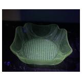 Manganese Glass Bowl With Scalloped Edges