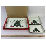 Christmas Tree Lacquerware Tray Set