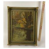 Landscape Print With Ornate Gold Frame